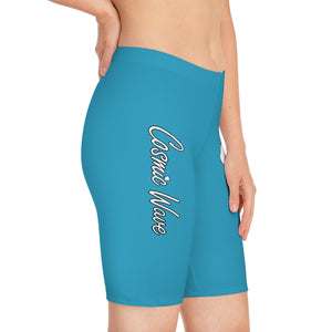 Wave Blue Bike Shorts